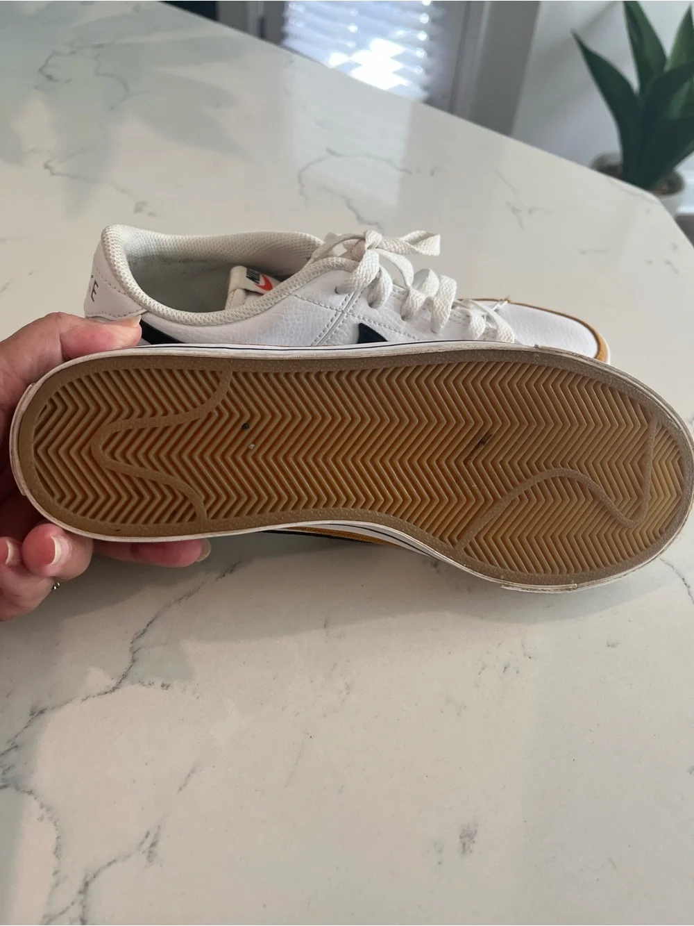 Nike Men’s  White and Brown Accent Sneakers